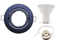 Oprawka sufitowa grafit wpuszczana+żarówka LED+gniazdo GU10 komplet