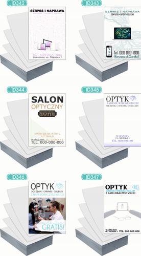Ulotki A6 reklamowe firmowe 100szt dużo różnych wzorów SALON OPTYCZNY na Arena.pl