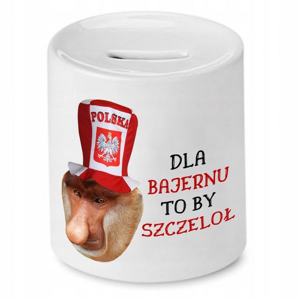 Skarbonka Nosacza Dla Bajernu To By Szczeloł Z Nadrukiem Ze Zdjęciem zdjęcie 1