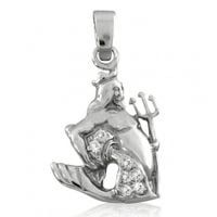 SREBRNY WISIOREK ZNAK ZODIAKU WODNIK Z CYRKONIAMI PRÓBA SREBRA 925