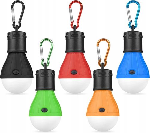 LAMPA KEMPINGOWA BIWAKOWA LED LATARKA LAMPKA DO NAMIOTU KARABIŃCZYK 5 SZT na Arena.pl