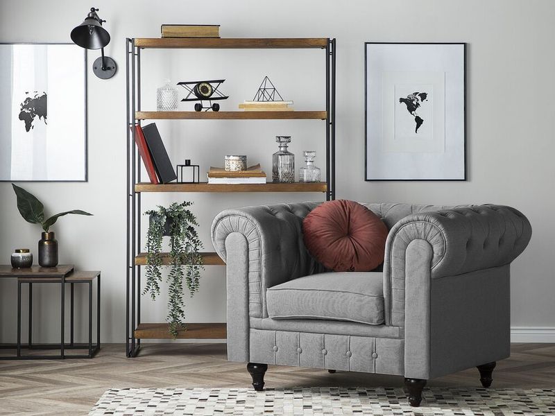 Fotel duży szary CHESTERFIELD zdjęcie 2