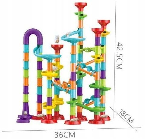 Tor Kulkowy KULODROM ZESTAW 113 el KULKI WYRZUTNIA Zjeżdżalnia dla kulek na Arena.pl