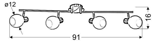 Avila listwa 4x40W E14 satyna zdjęcie 2