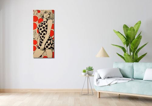 Obraz 40x100cm Czerwone Kropki na Arena.pl