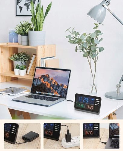 Bezprzewodowa Stacja Pogodowa Zegar Termometr Data na Arena.pl