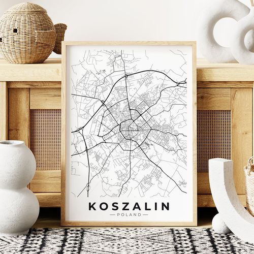 Plakat mapa plan miasta Koszalin 30x40 cm na Arena.pl
