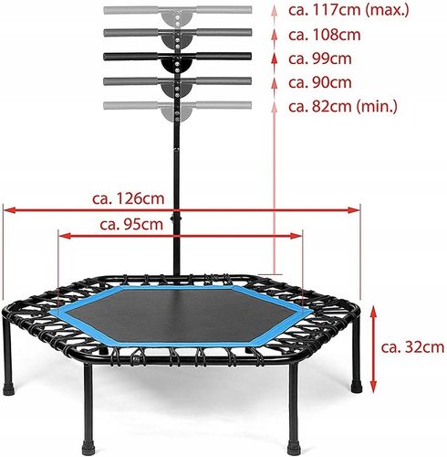 Domowa Trampolina do ćwiczeń fitness SportPlus 126cm z regulowanym uchwytem na Arena.pl