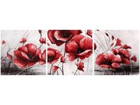 90 80CM OBRAZ T3 ELEM CZERWONE MAKI DRUK ŚCIENNY
