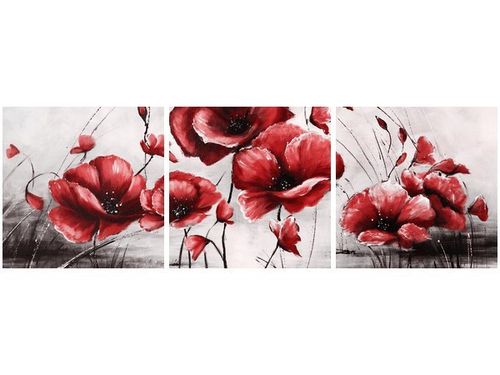 90 80CM OBRAZ T3 ELEM CZERWONE MAKI DRUK ŚCIENNY na Arena.pl