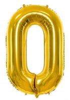 BALON FOLIOWY CYFRA 0 ZŁOTY 32 CALE 80 CM