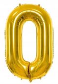 BALON FOLIOWY CYFRA 0 ZŁOTY 32 CALE 80 CM