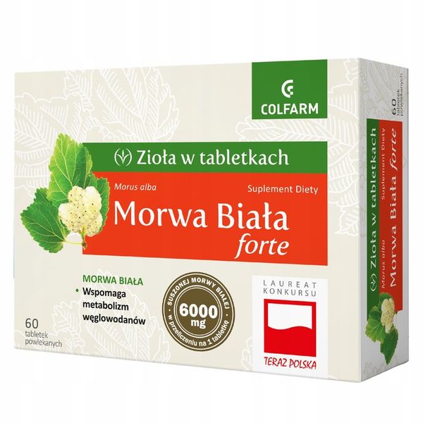 Suplement diety Colfarm Morwa biała Forte, 60 tabletek zdjęcie 1