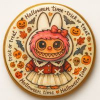 CIASTKO LUKROWANE HALLOWEEN NO.13 ROZ.S SERCEKOŁO RĘCZNIE ROBIONE