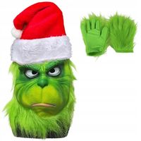 maska i rękawiczki kostium przebranie grinch GRINCZ świąteczne