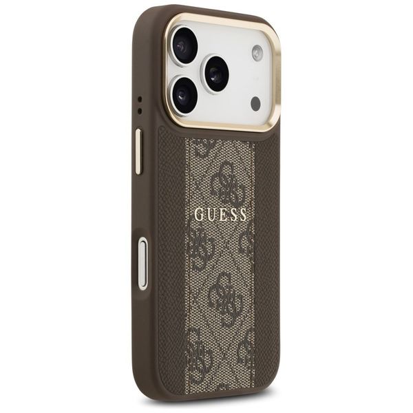 Etui Guess 4G Stripe MagSafe do iPhone 17 Pro brązowy zdjęcie 4