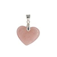 Zawieszka - Kwarc Różowy serce w srebrze 2