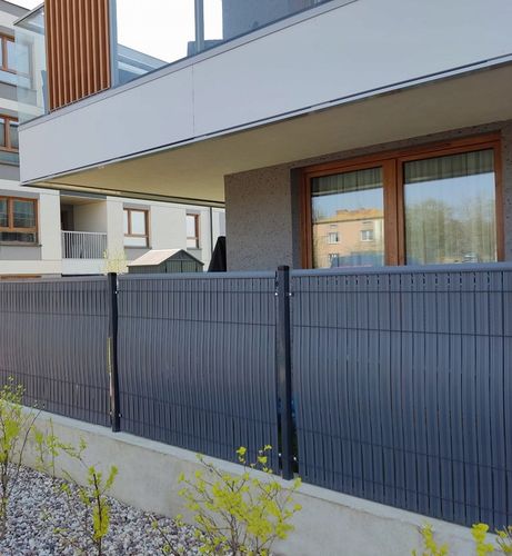 BRĄZOWA OSŁONA NA PŁOT LISTWY NA OGRODZENIE PANELE LAMELE 122X250CM na Arena.pl