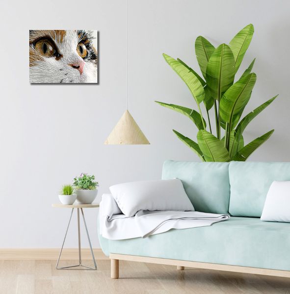 Obraz 40x30cm Nitkowany Kot zdjęcie 2