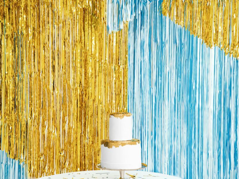 Kurtyna imprezowa, niebieska, 100 cm x 200 cm zdjęcie 2