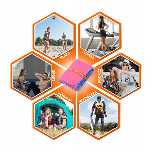 RĘCZNIK Z MIKROFIBRY 80x150 cm różowy NEW na Arena.pl