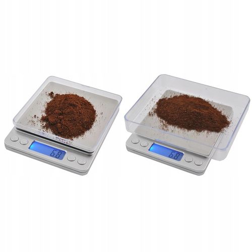 Waga Kuchenna Elektroniczna Precyzyjna LCD 2000g 2kg 0,1g z Misą x2 Cyfrowa na Arena.pl