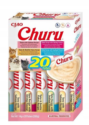 INABA CAT CHURU VARIETIES TUNA 20x14g (280g) Kremowy przysmak dla Kota na Arena.pl