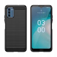 etui silikonowe carbon case do nokia c300 - czarne