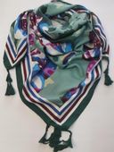 Chustka apaszka z kwiatami zielona 30