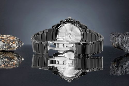 zegarek męski giewont chronograph sapphire czarno tytanowy gw3970-b1 na Arena.pl