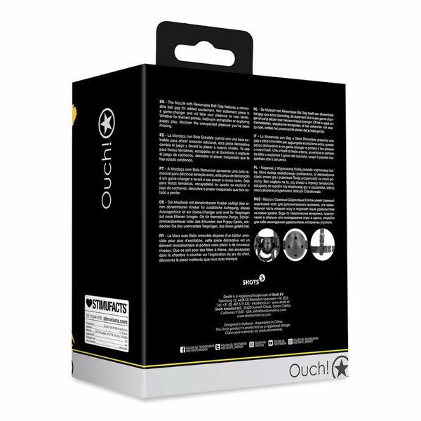 Muzzle With Removable Ball Gag - Black zdjęcie 4