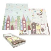 składana mata 150x180x1cm - pastelowe domki