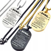Naszyjnik Męski ze stali z Dedykacją dla Syna Prezent Personalizowany