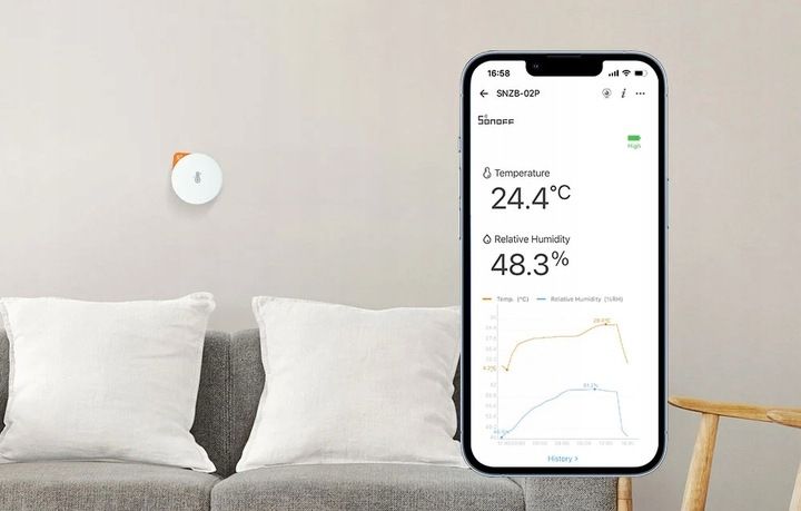 SONOFF SNZB-02P Inteligentny Sensor Czujnik Temperatury Wilgotności ZigBee zdjęcie 10