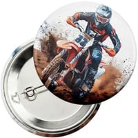 Przypinka z agrafką 59mm - MOTOR MOTOCYKL MOTOCROSS