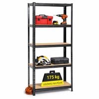 REGAŁ METALOWY GARAŻOWY 70X30X154 CZARNY UDŹWIG 175KG NA PÓŁKE
