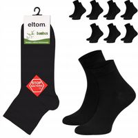 SKARPETY BAMBUSOWE skarpetki ELTOM *42-44 krótkie zakostki czarne 7 PAR