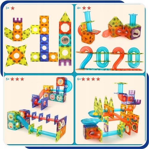 KLOCKI MAGNETYCZNE ŚWIĘCĄCE TOR KULKOWY KLOCKI KONSTRUKCYJNE KULODROM 202EL na Arena.pl