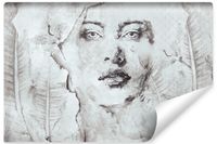 Fototapeta Do Salonu BETON Mural Kobiecy Portret Styl Vintage 360cm x 240cm