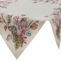 Serweta gobelinowa w kwiaty 100X100 naturalna