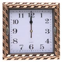 ZEGAR ŚCIENNY 20,5x20,5cm Cichy Płynna Praca DUŻE Cyfry ZŁOTY A5914