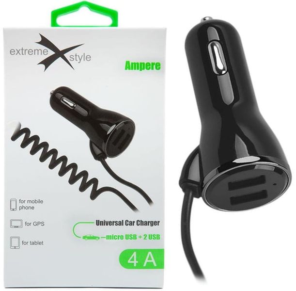 Ładowarka samochodowa micro USB + 2xUSB 4A zdjęcie 3