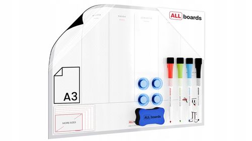 Tablica na lodówkę A3 Planer tygodniowy magnetyczny suchościeralny + na Arena.pl