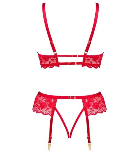 Czerwony komplet z kokardkami Rose S/M na Arena.pl