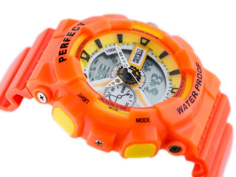 ZEGAREK MĘSKI PERFECT SHOCK (zp219f) - orange zdjęcie 3