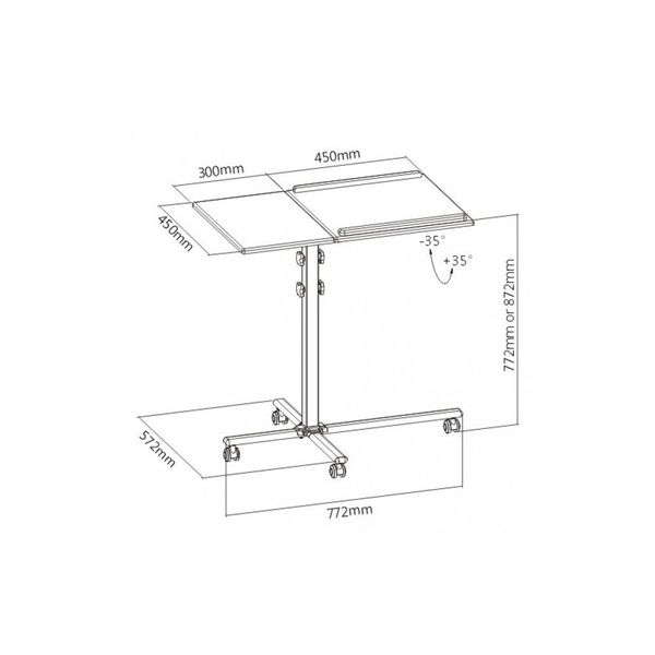 MOBILNY STOLIK DO PROJEKTORA,  NOTEBOOKA CZARNY TECHLY 101485 zdjęcie 4