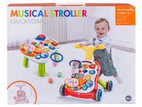 PCHAJĄCY STOLIK EDUKACYJNY Z MUZYKĄ - BIAŁO-RÓŻOWY