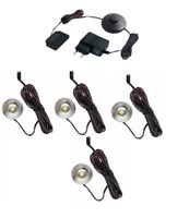 Zestaw podświetlenie mebli 4 x oprawa LED Iris 12V DC biała ciepła