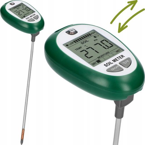 TESTER PODŁOŻA GLEBY PH WILGOTNOŚĆ NASŁONECZNIENIE TEMPERATURA 4w1 na Arena.pl