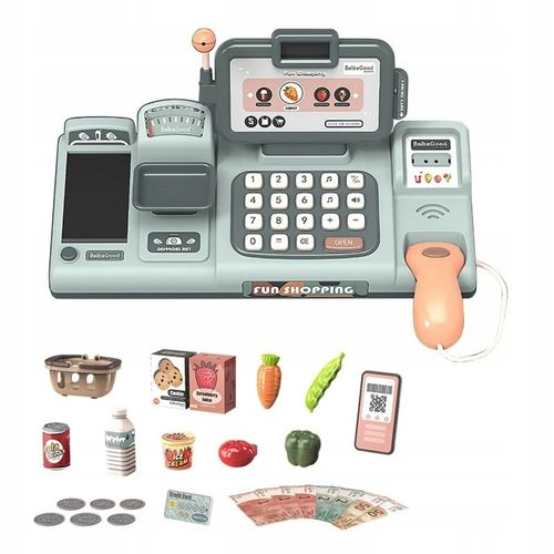 INTERAKTYWNA Kasa sklepowa fiskalna AKTYWNY SKANER waga dźwięki SKLEP na Arena.pl